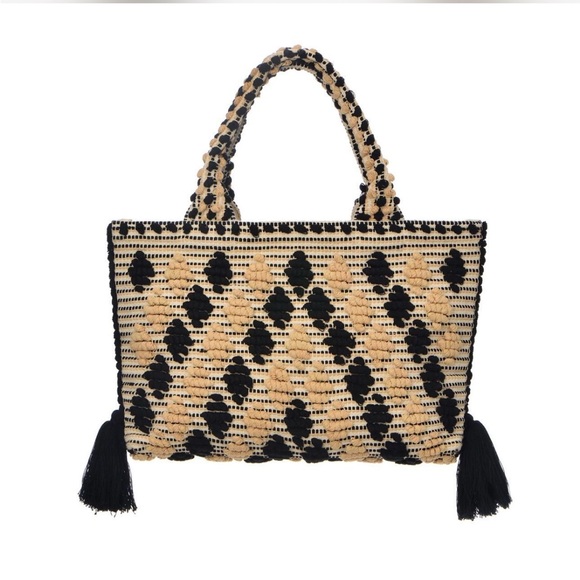 Guadalupe Allegra Woven Oversized‎ Bag Black